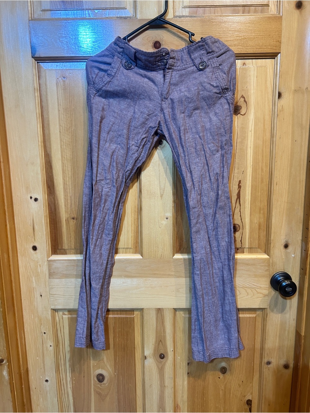 Body Central Purple Capris with Button Detail